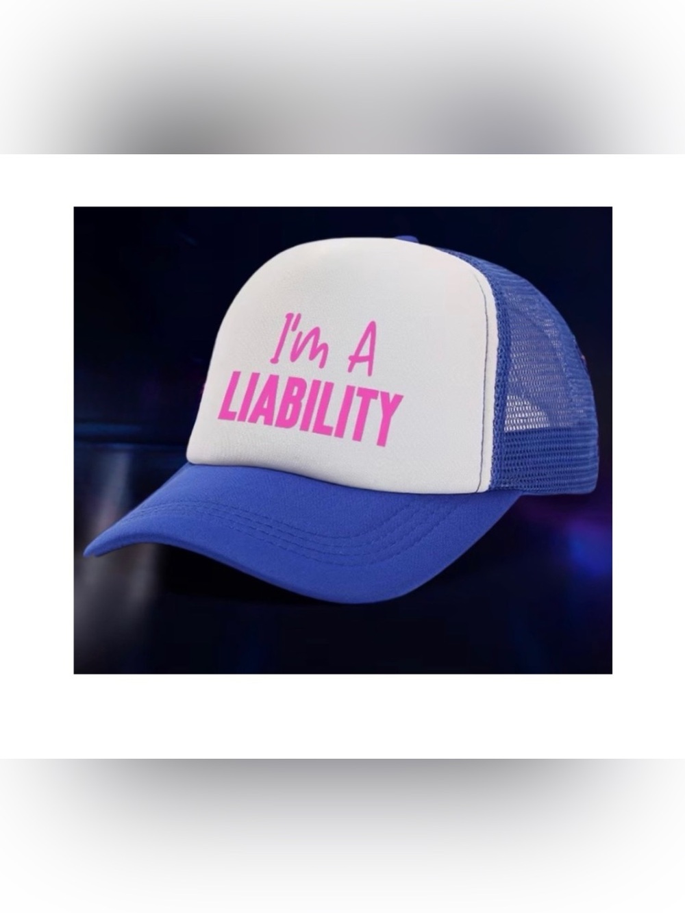**All hats are now only $10!**
“I’m a LIABILITY" hat.